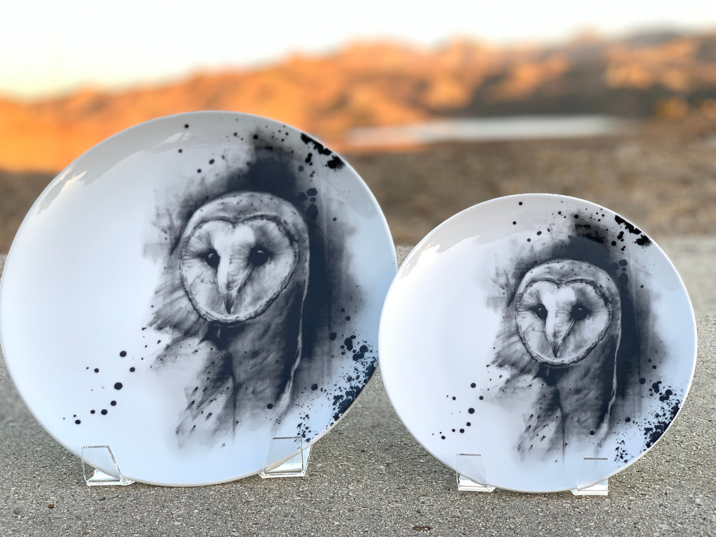 Sets: Barn Owl Dinner and Salad Plate Set- 4ea, 6ea, 8ea
