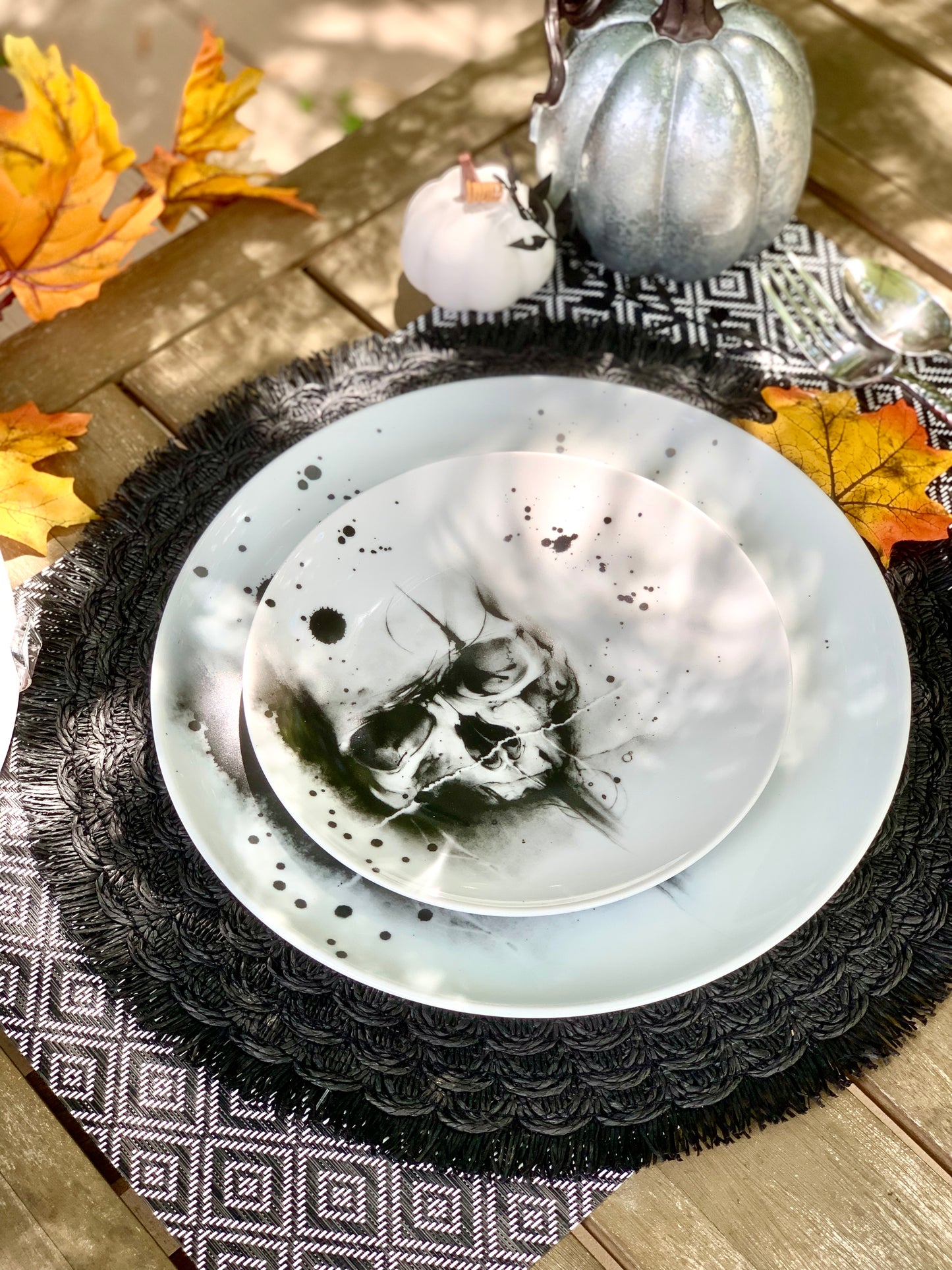 Skull Salad Plate- set of 4, 6, 8